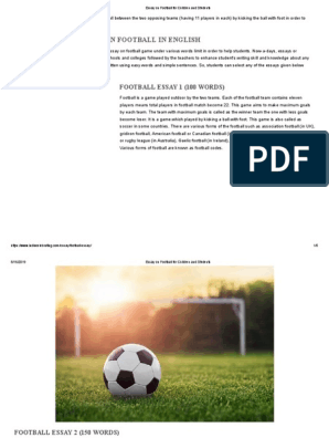 Реферат: Football Essay Research Paper FootballFootball outdoor game